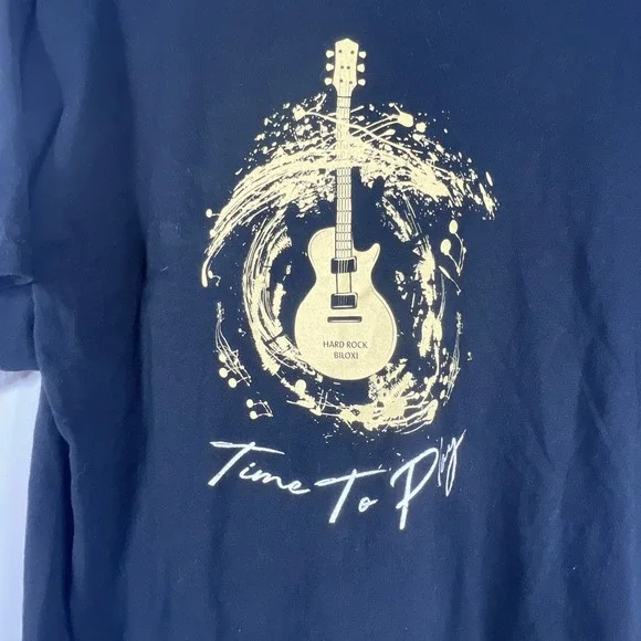 T-shirt Hard Rock Hotel Casino BILOXI XL Black "Time To Play", Guitar, - Picture 9 of 12